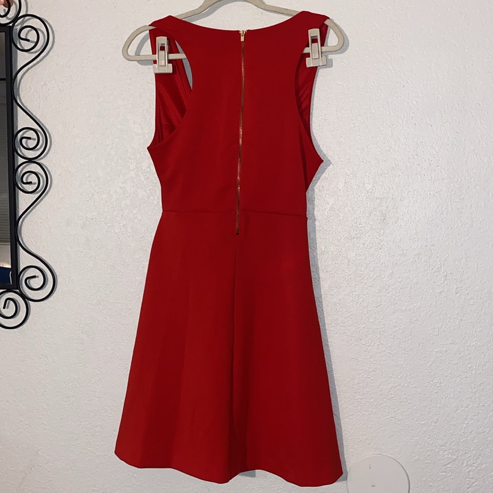 [Express] Red Cut-Out Fit And Flare Dress - Picture 6 of 10
